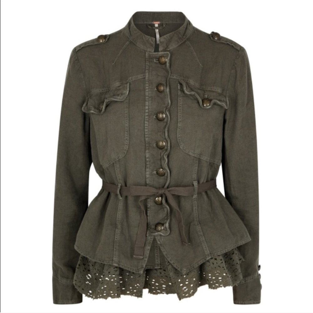 NWOT Free People Emilia green military jac… - Picture 7 of 7